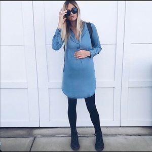 Beautiful chambray maternity dress
